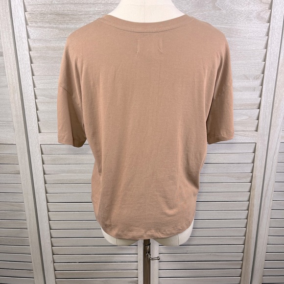 ISA & ELLA Organic Cotton Cropped Tee Light Brown-Large - Picture 2 of 2